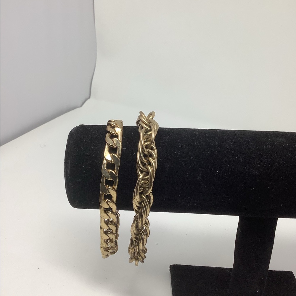 Gold Chain Bracelets Set